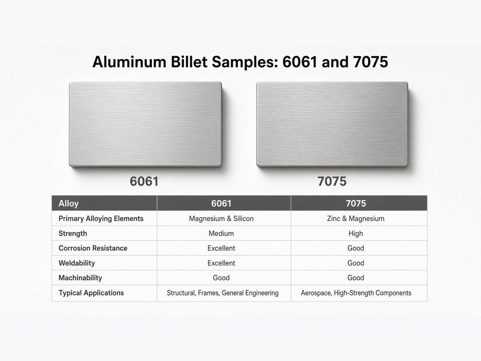Anodized surface finish comparison of 6061 and 7075 aluminum parts