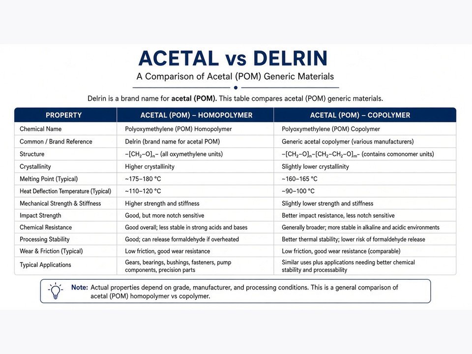 Acetal vs. Delrin: Key Differences & How to Choose the Right Material