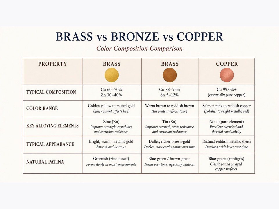 Copper vs. Brass vs. Bronze: A Complete Guide to Metal Differences