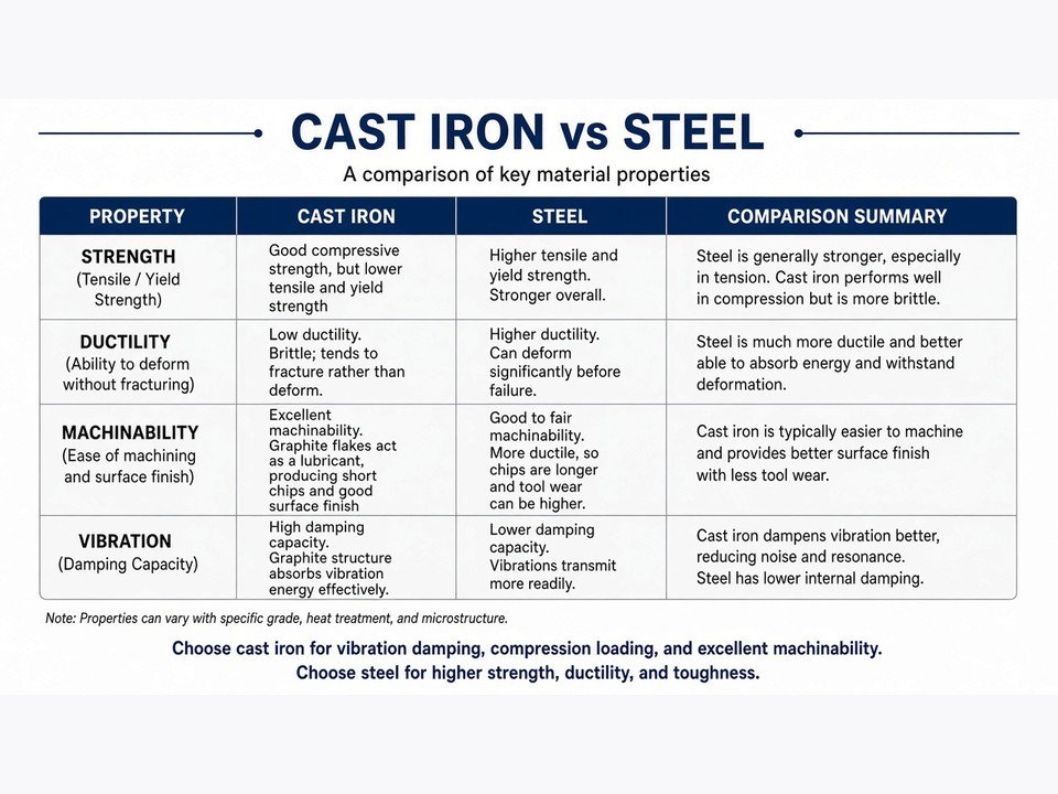Cast Iron vs Steel: A Comprehensive Comparison for Manufacturing and Engineering