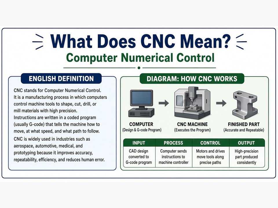 CNC machining center producing a precision engineering component