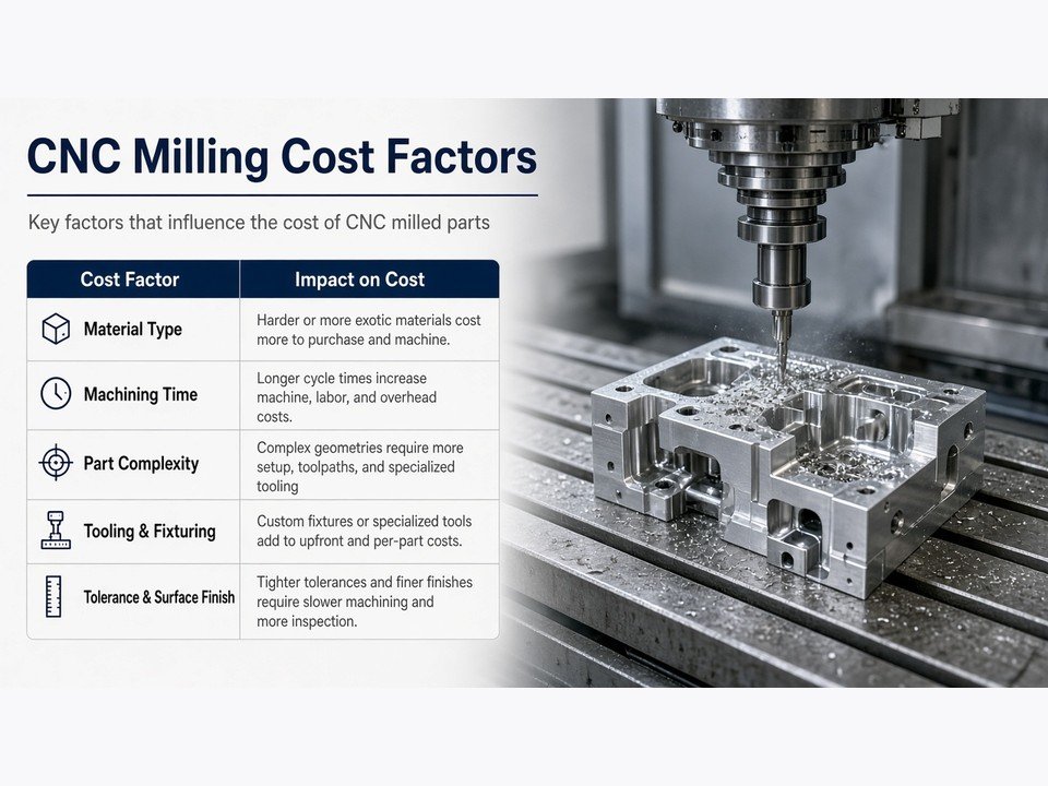 Finished CNC milled parts prepared for inspection and surface finishing