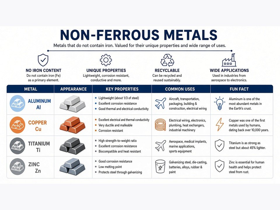 Machined non-ferrous metal components prepared for industrial assembly