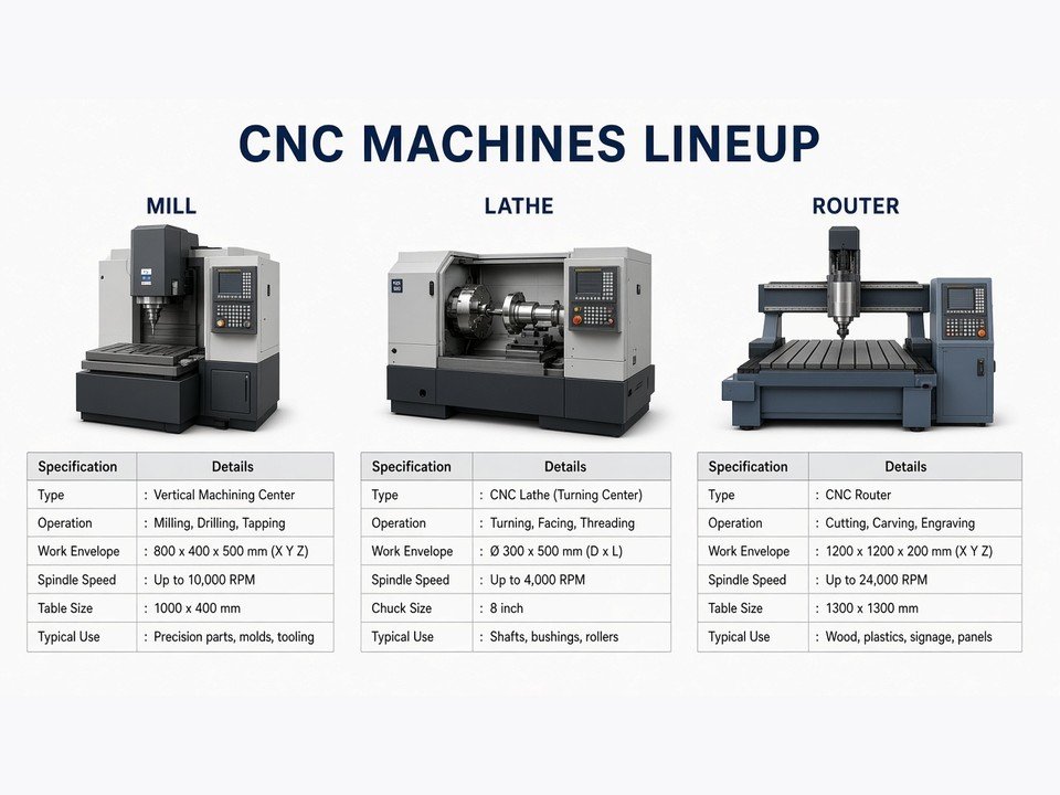 CNC router cutting a large composite or plastic sheet