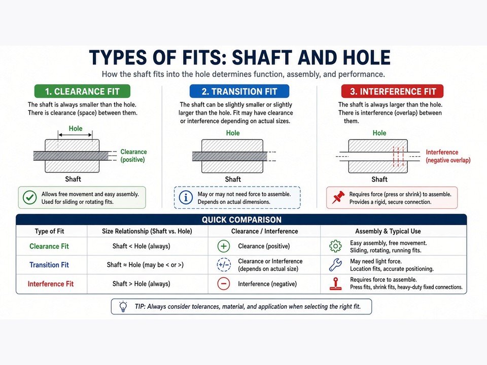 Precision machined shaft and bore components used to illustrate engineering fits
