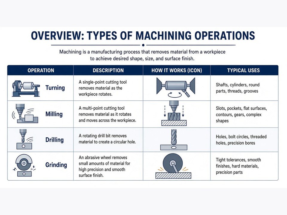 Types of Machining Operations: Processes, Tools & Modern Applications